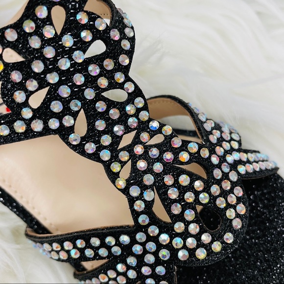 Kids black rhinestoned heel - Picture 6 of 8